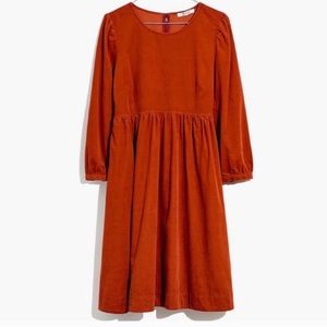 NWT Madewell Corduroy Puff Sleeve Dress